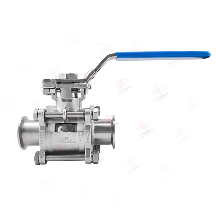 衛生級三片式高平臺直通(半包)球閥